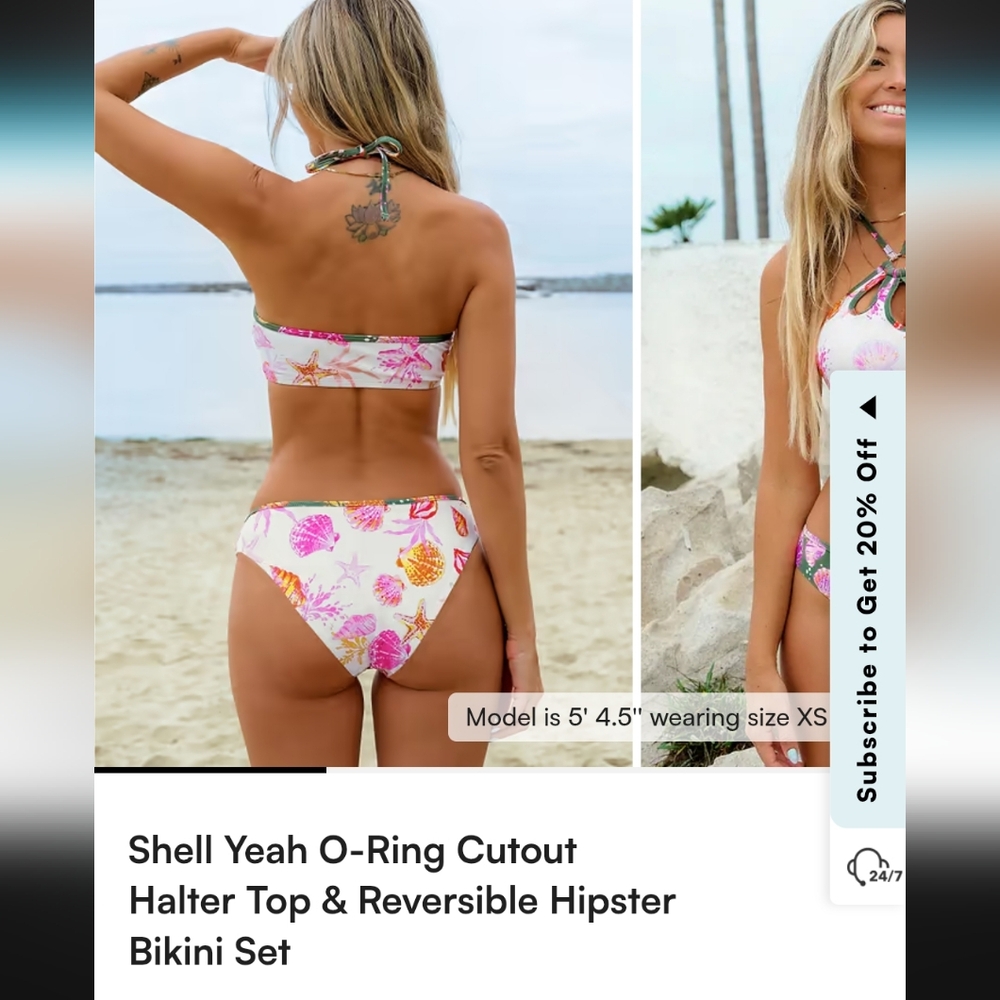 Colorful Shell Print Bikini Set - Picture 3 of 5